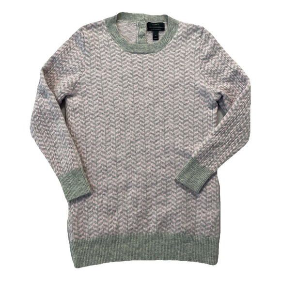 J.CREW Sweaters - J.CREW Italian Cashmere Women's Sweater Small/ Xsmall Pink/Gray Chevron EUC Soft